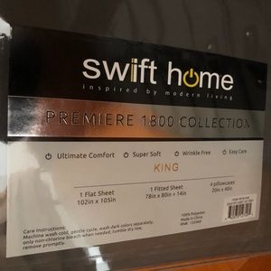 Swift Home 1800 Collection Dark Gray King Set